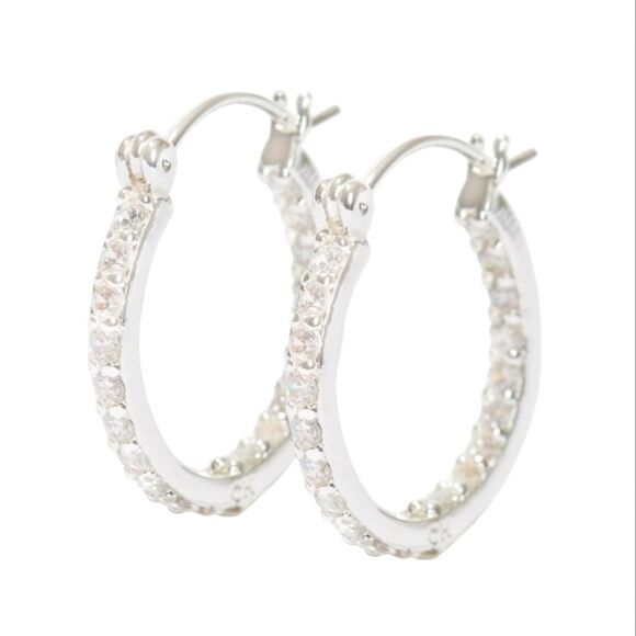 Crystal Haze Women's Rare Limited Edition Mini Serena Hoop Earrings Silver NWT - Picture 1 of 10